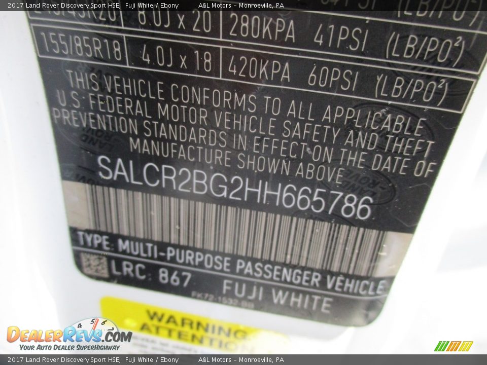 2017 Land Rover Discovery Sport HSE Fuji White / Ebony Photo #19