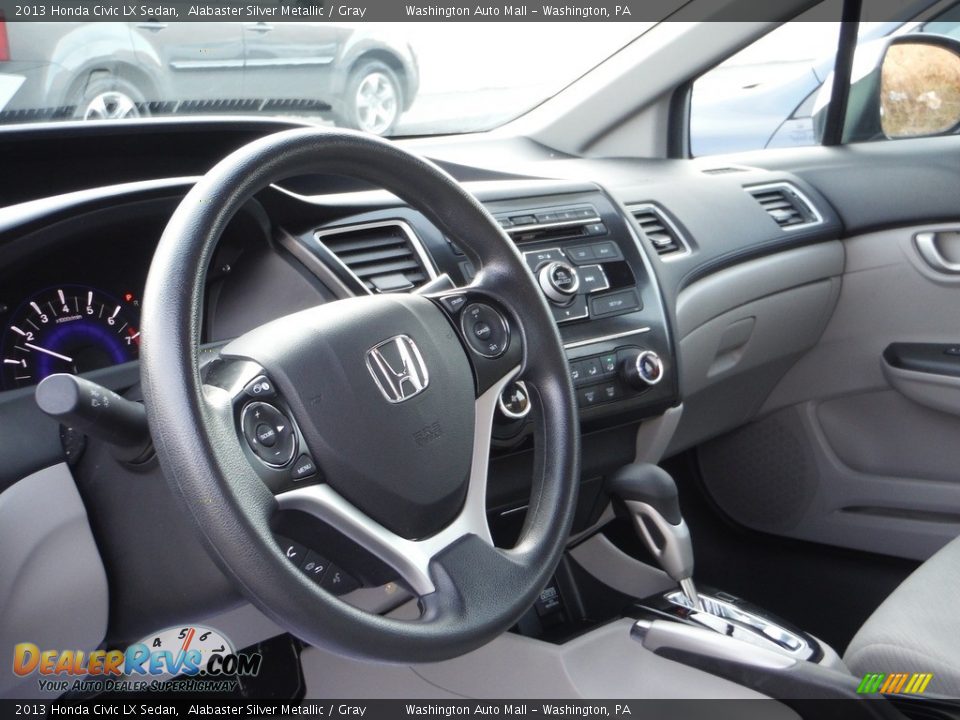 2013 Honda Civic LX Sedan Alabaster Silver Metallic / Gray Photo #11