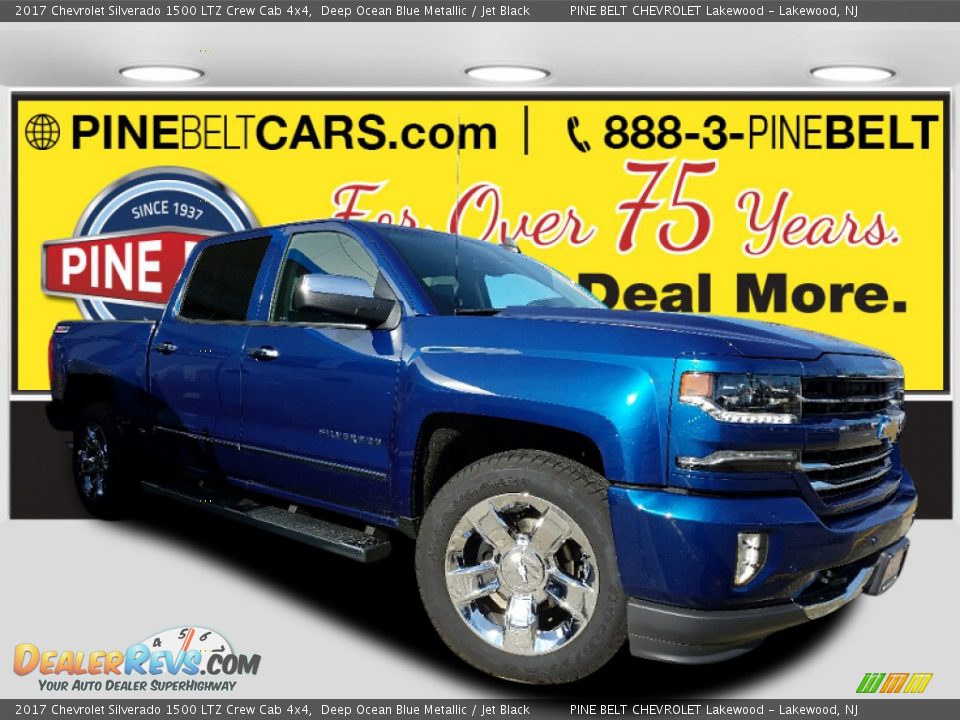 2017 Chevrolet Silverado 1500 LTZ Crew Cab 4x4 Deep Ocean Blue Metallic / Jet Black Photo #1