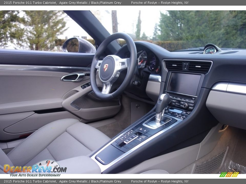 2015 Porsche 911 Turbo Cabriolet Agate Grey Metallic / Black/Platinum Grey Photo #14