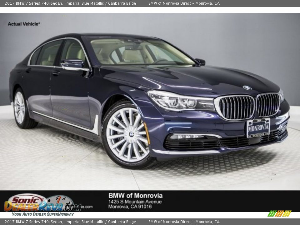 2017 BMW 7 Series 740i Sedan Imperial Blue Metallic / Canberra Beige Photo #1
