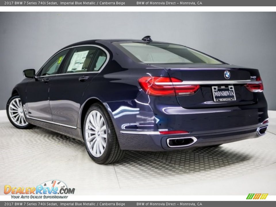 2017 BMW 7 Series 740i Sedan Imperial Blue Metallic / Canberra Beige Photo #3