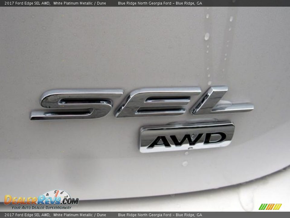2017 Ford Edge SEL AWD White Platinum Metallic / Dune Photo #36