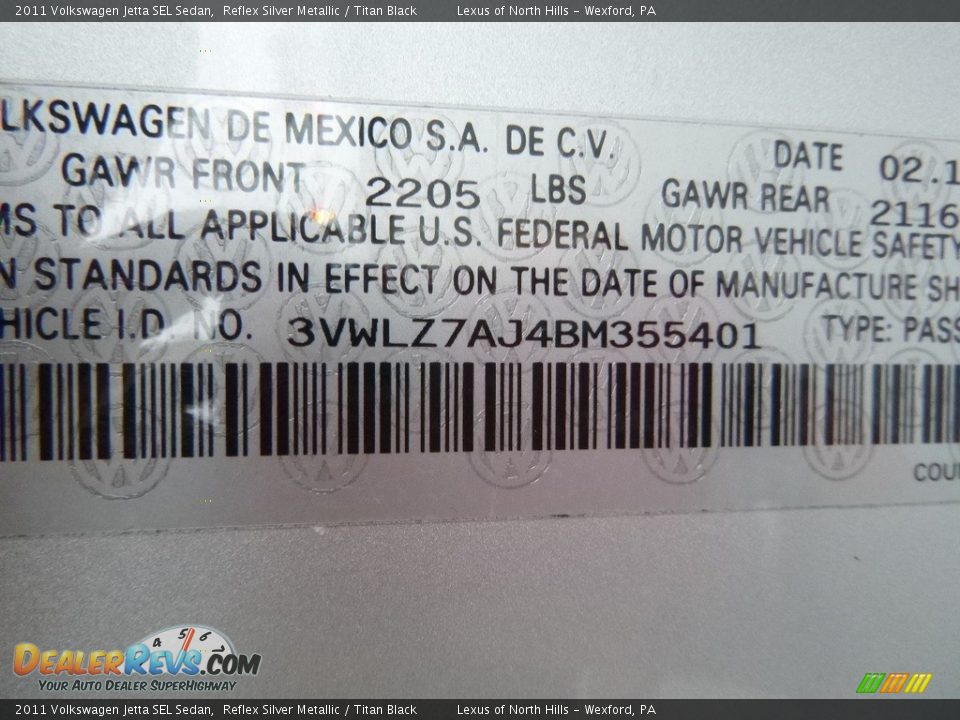 2011 Volkswagen Jetta SEL Sedan Reflex Silver Metallic / Titan Black Photo #11