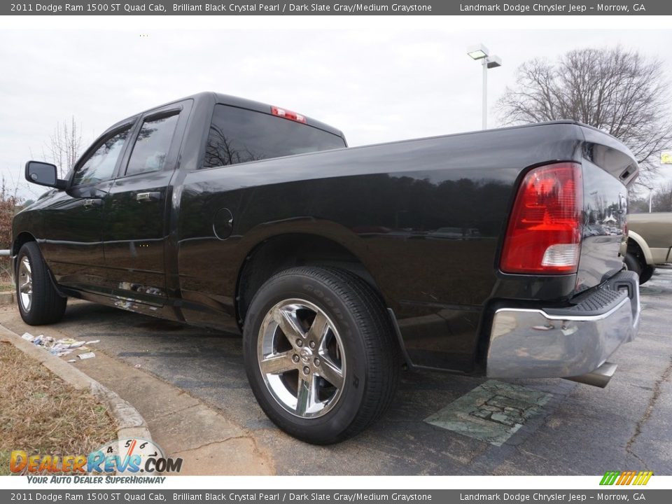 2011 Dodge Ram 1500 ST Quad Cab Brilliant Black Crystal Pearl / Dark Slate Gray/Medium Graystone Photo #2