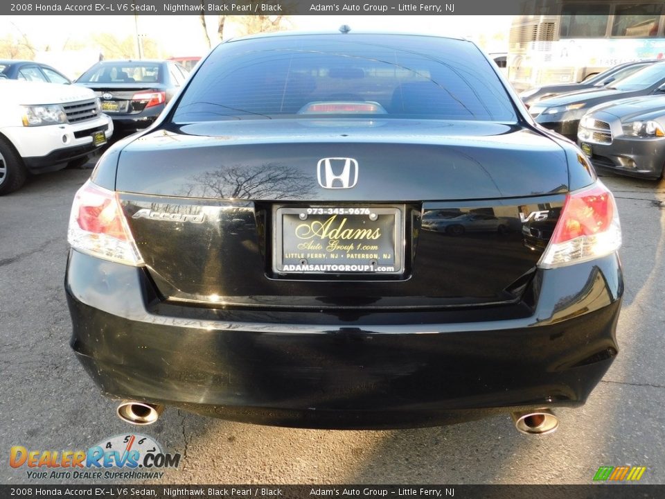 2008 Honda Accord EX-L V6 Sedan Nighthawk Black Pearl / Black Photo #6