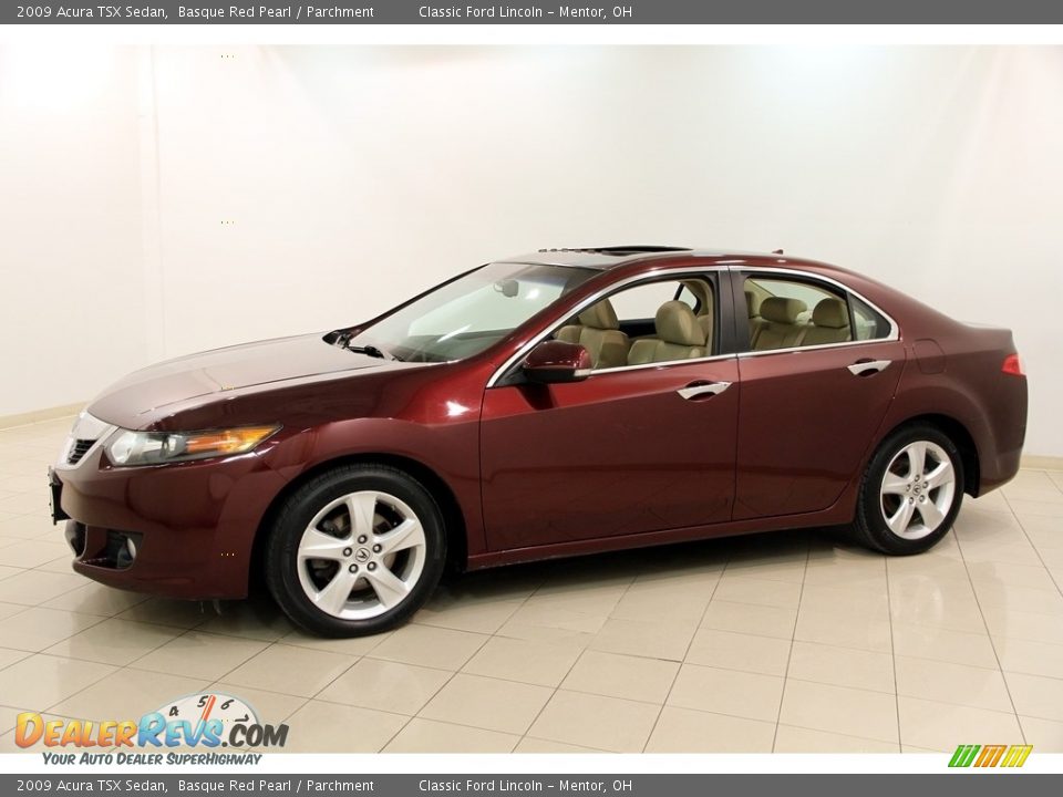 2009 Acura TSX Sedan Basque Red Pearl / Parchment Photo #3