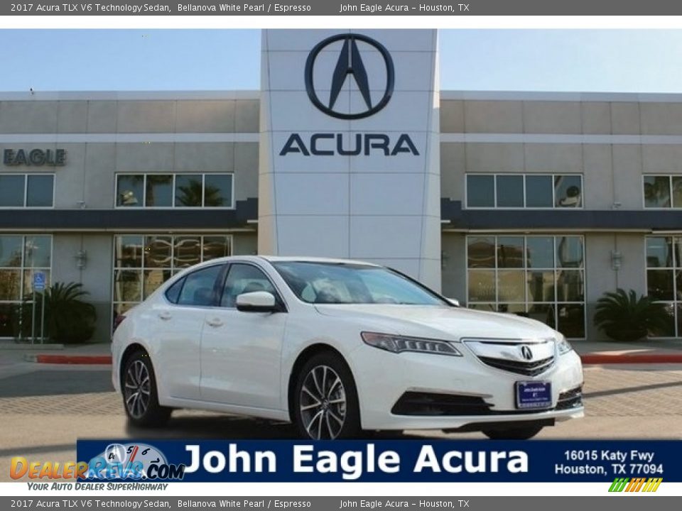 2017 Acura TLX V6 Technology Sedan Bellanova White Pearl / Espresso Photo #1