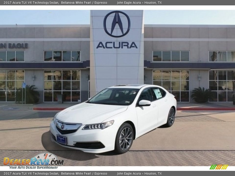 2017 Acura TLX V6 Technology Sedan Bellanova White Pearl / Espresso Photo #3