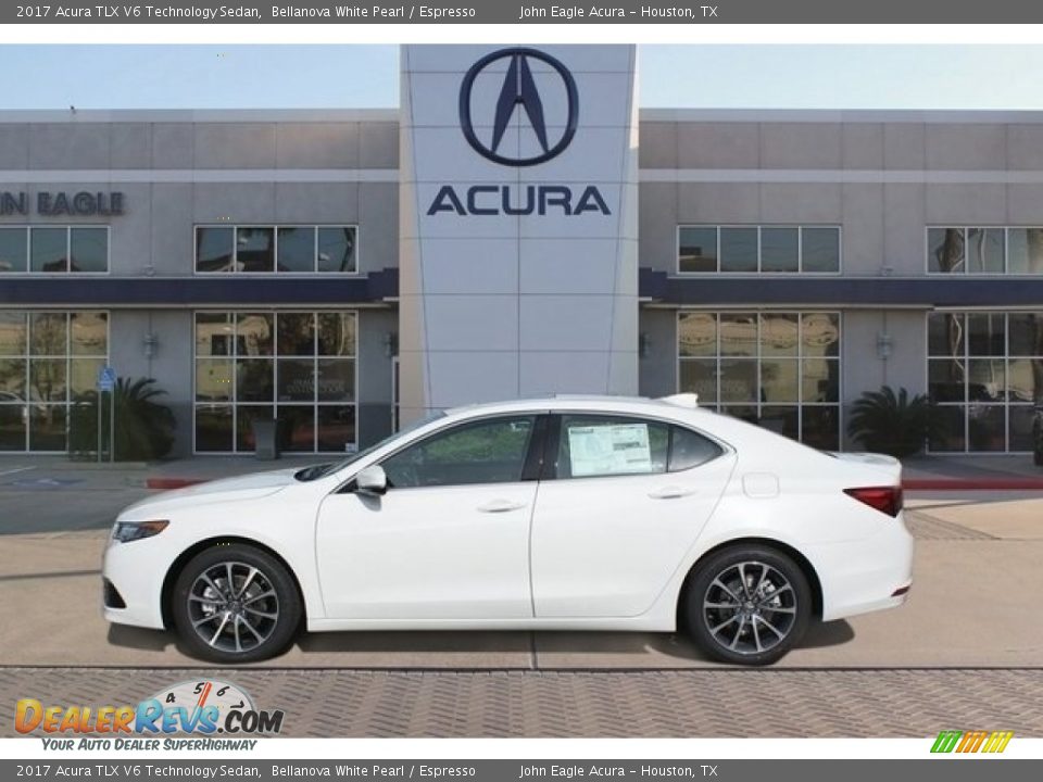 2017 Acura TLX V6 Technology Sedan Bellanova White Pearl / Espresso Photo #4