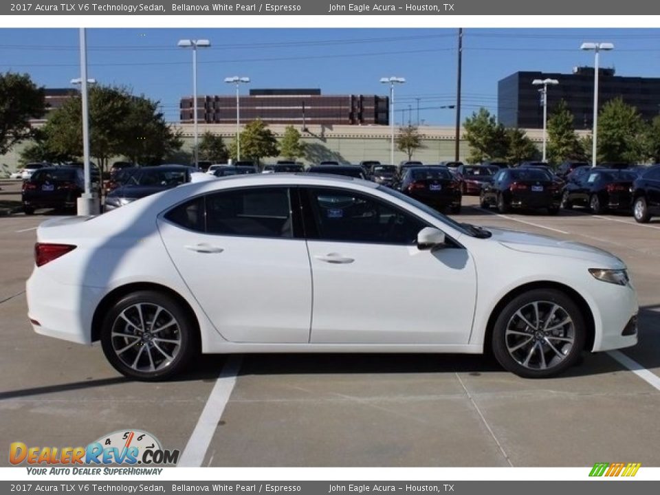 2017 Acura TLX V6 Technology Sedan Bellanova White Pearl / Espresso Photo #8