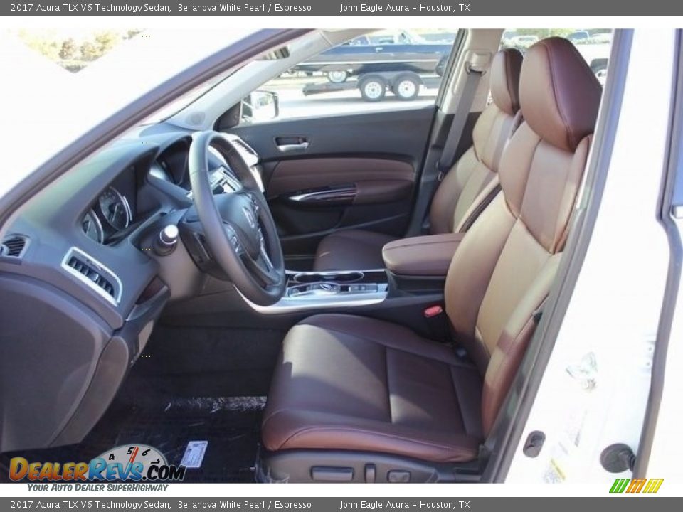 2017 Acura TLX V6 Technology Sedan Bellanova White Pearl / Espresso Photo #12