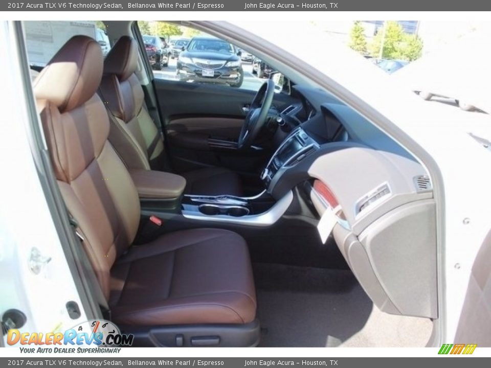 2017 Acura TLX V6 Technology Sedan Bellanova White Pearl / Espresso Photo #19