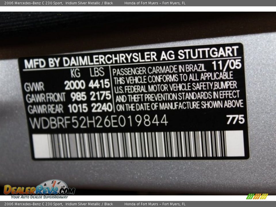 2006 Mercedes-Benz C 230 Sport Iridium Silver Metallic / Black Photo #32