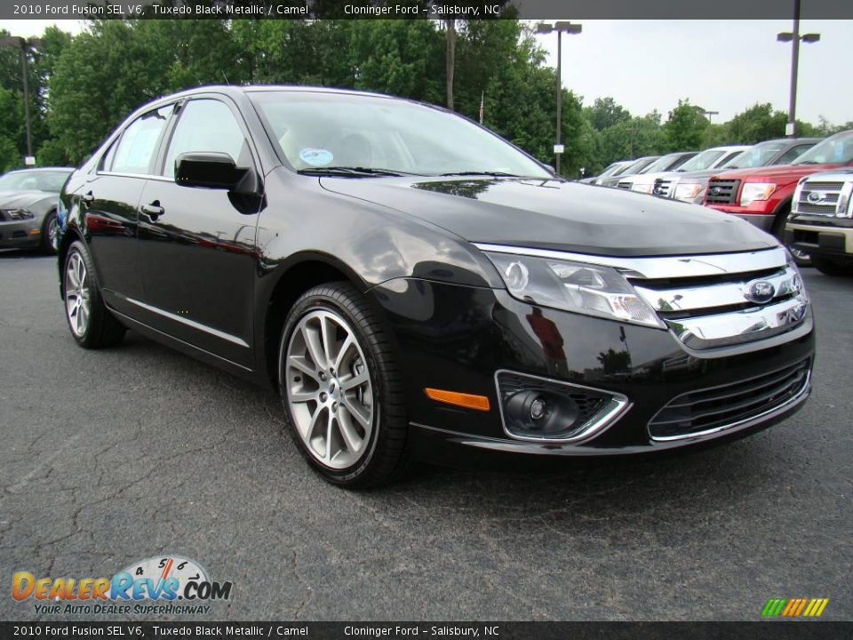 2010 Ford Fusion SEL V6 Tuxedo Black Metallic / Camel Photo #1