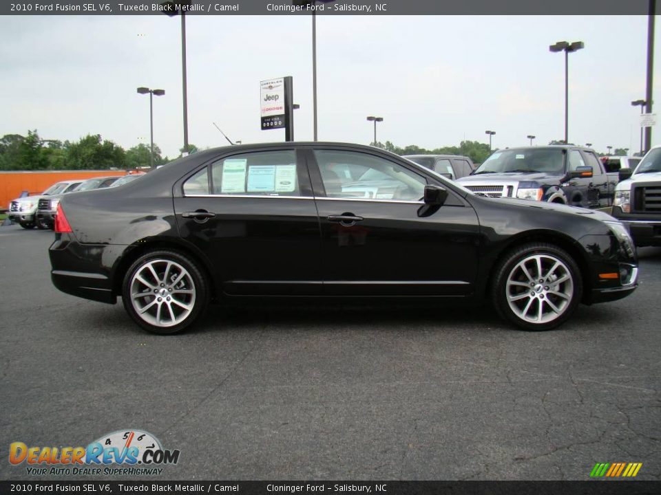 2010 Ford Fusion SEL V6 Tuxedo Black Metallic / Camel Photo #2