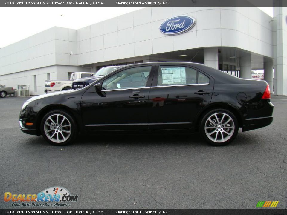2010 Ford Fusion SEL V6 Tuxedo Black Metallic / Camel Photo #5