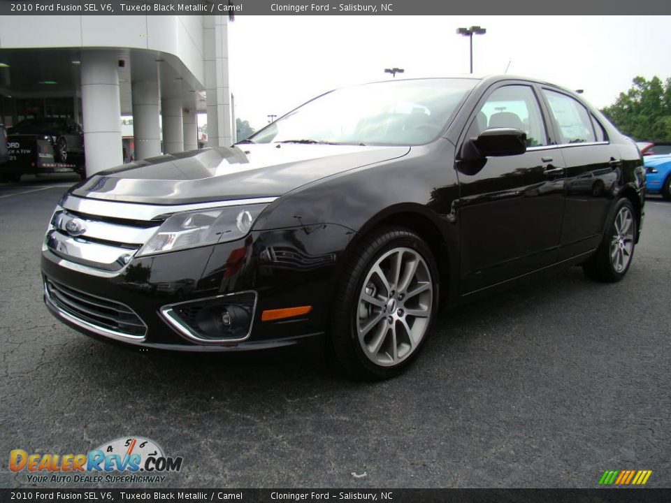 2010 Ford Fusion SEL V6 Tuxedo Black Metallic / Camel Photo #6