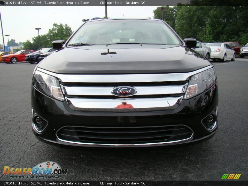 2010 Ford Fusion SEL V6 Tuxedo Black Metallic / Camel Photo #7