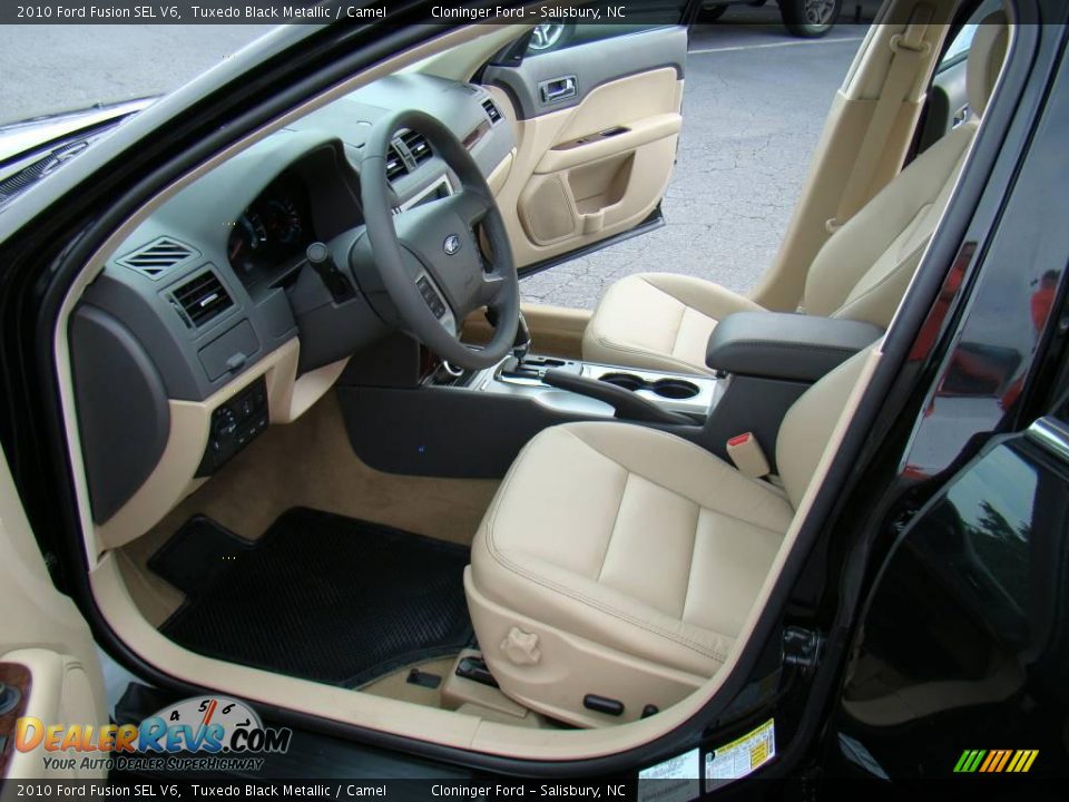 2010 Ford Fusion SEL V6 Tuxedo Black Metallic / Camel Photo #8