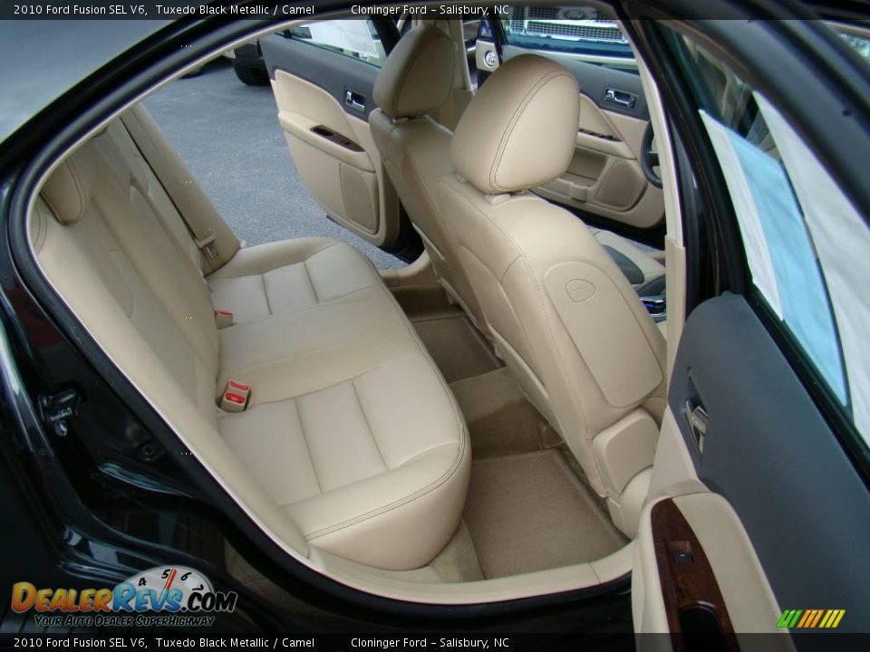 2010 Ford Fusion SEL V6 Tuxedo Black Metallic / Camel Photo #11