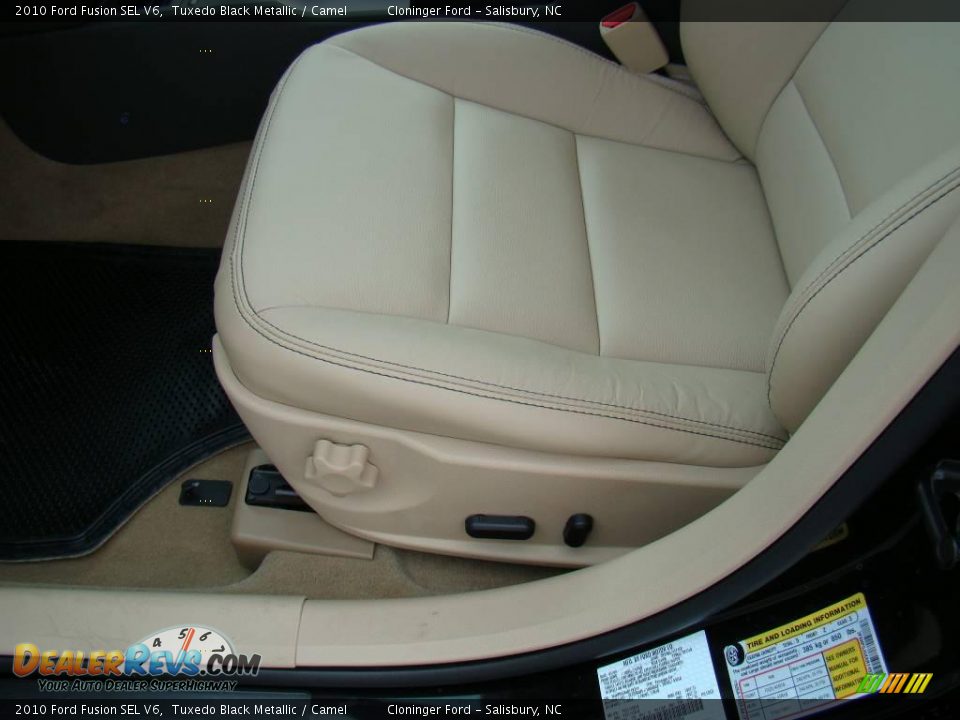 2010 Ford Fusion SEL V6 Tuxedo Black Metallic / Camel Photo #18