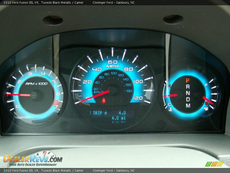 2010 Ford Fusion SEL V6 Tuxedo Black Metallic / Camel Photo #20