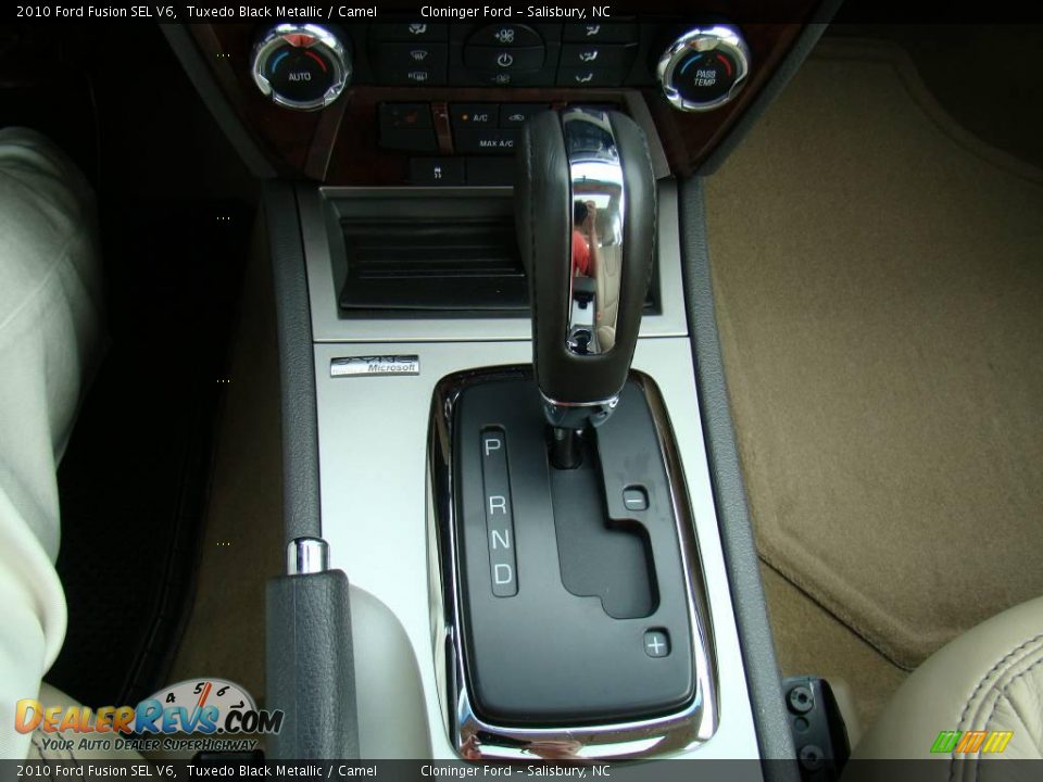 2010 Ford Fusion SEL V6 Tuxedo Black Metallic / Camel Photo #26
