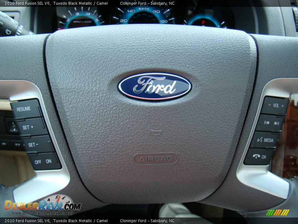 2010 Ford Fusion SEL V6 Tuxedo Black Metallic / Camel Photo #29