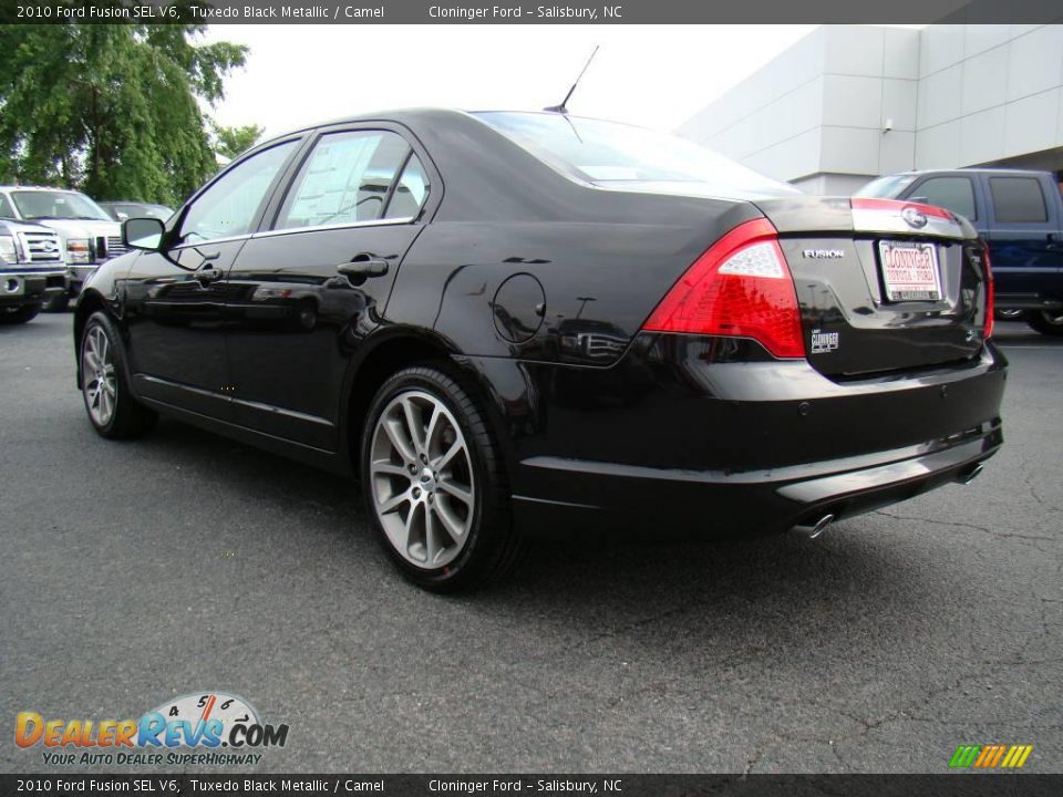 2010 Ford Fusion SEL V6 Tuxedo Black Metallic / Camel Photo #30