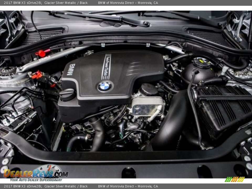 2017 BMW X3 sDrive28i Glacier Silver Metallic / Black Photo #8
