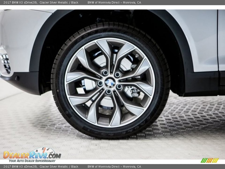 2017 BMW X3 sDrive28i Glacier Silver Metallic / Black Photo #9