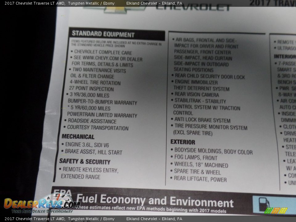2017 Chevrolet Traverse LT AWD Tungsten Metallic / Ebony Photo #15