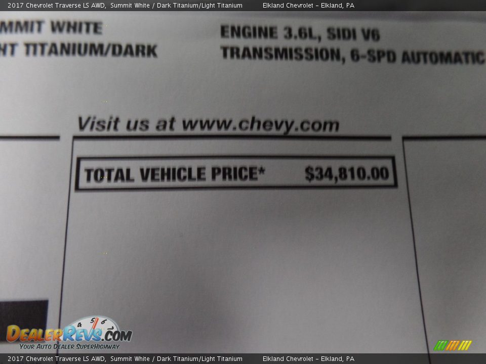 2017 Chevrolet Traverse LS AWD Summit White / Dark Titanium/Light Titanium Photo #21