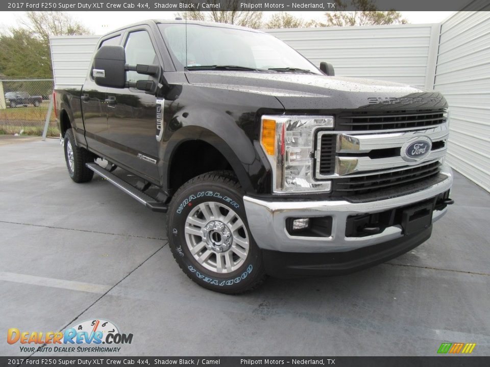 2017 Ford F250 Super Duty XLT Crew Cab 4x4 Shadow Black / Camel Photo #2