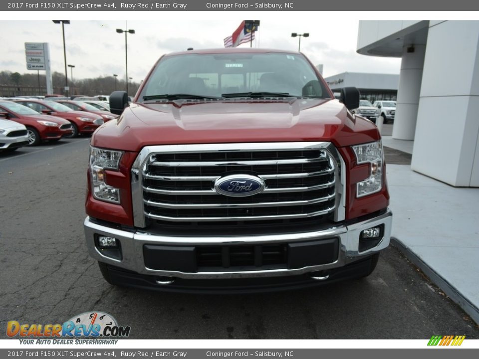 2017 Ford F150 XLT SuperCrew 4x4 Ruby Red / Earth Gray Photo #4