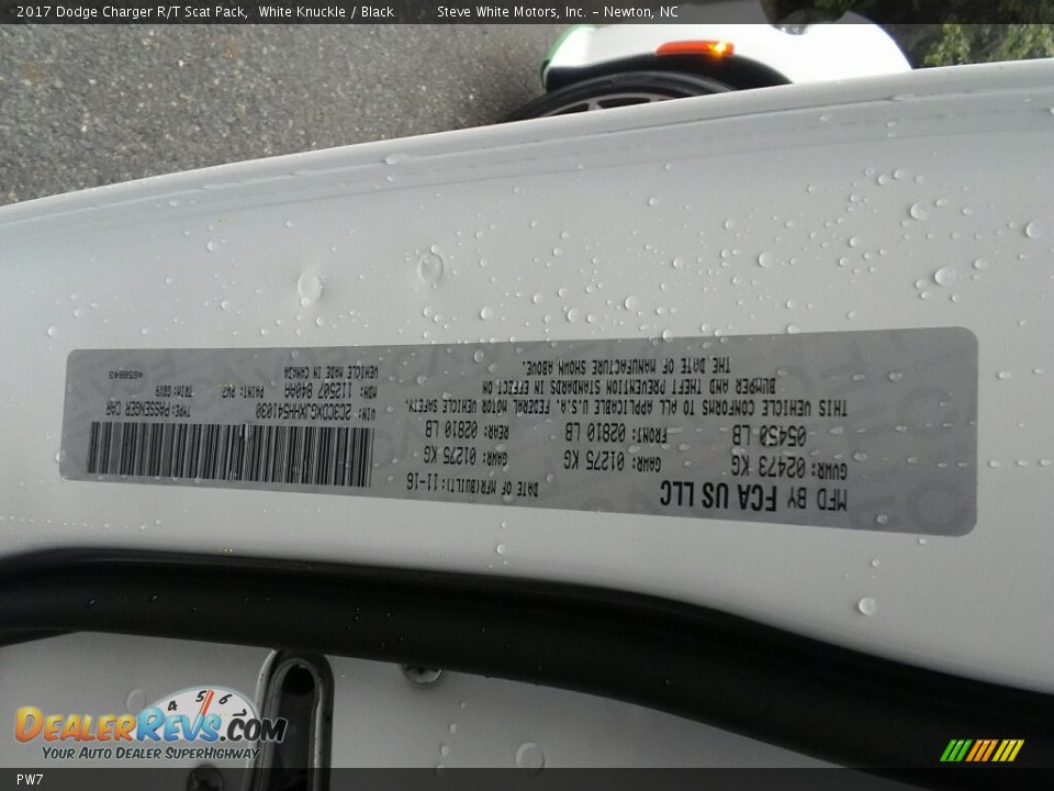 Dodge Color Code PW7 White Knuckle