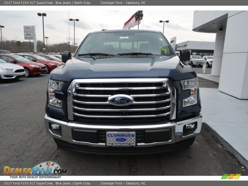 2017 Ford F150 XLT SuperCrew Blue Jeans / Earth Gray Photo #4