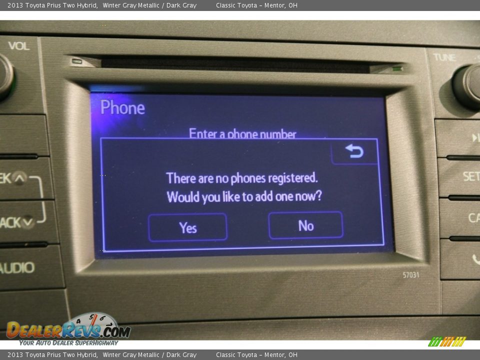 2013 Toyota Prius Two Hybrid Winter Gray Metallic / Dark Gray Photo #10