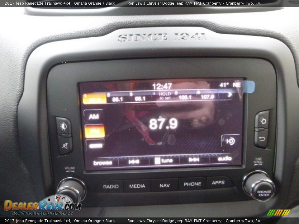 2017 Jeep Renegade Trailhawk 4x4 Omaha Orange / Black Photo #17