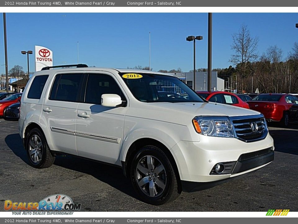 2012 Honda Pilot Touring 4WD White Diamond Pearl / Gray Photo #1