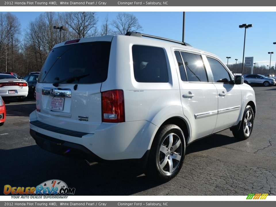 2012 Honda Pilot Touring 4WD White Diamond Pearl / Gray Photo #3