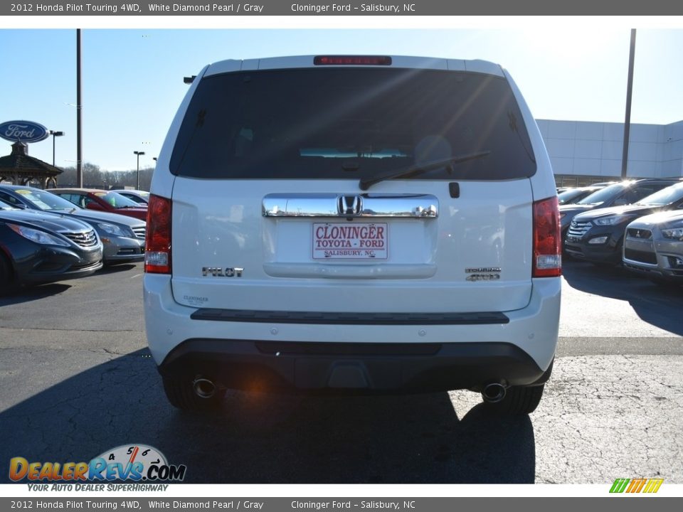 2012 Honda Pilot Touring 4WD White Diamond Pearl / Gray Photo #4