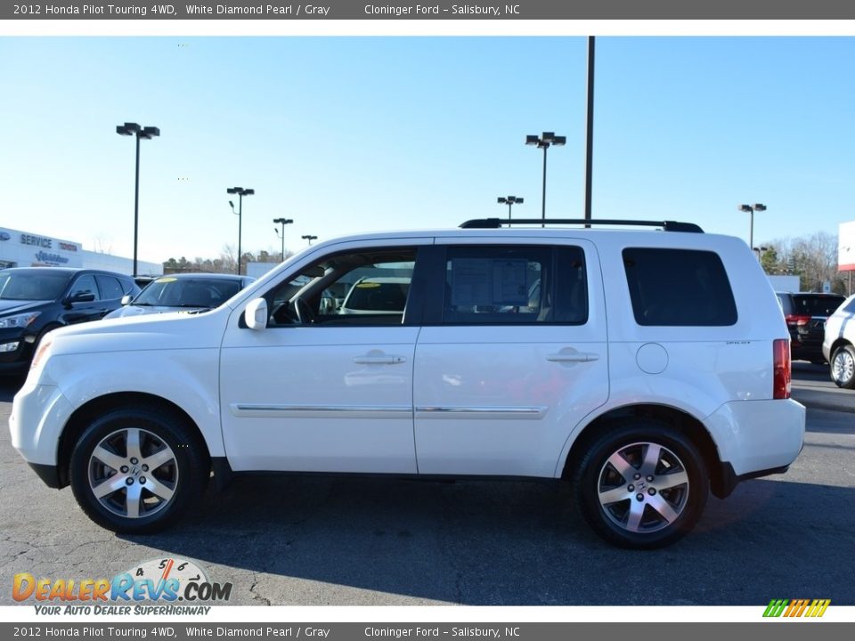 2012 Honda Pilot Touring 4WD White Diamond Pearl / Gray Photo #5
