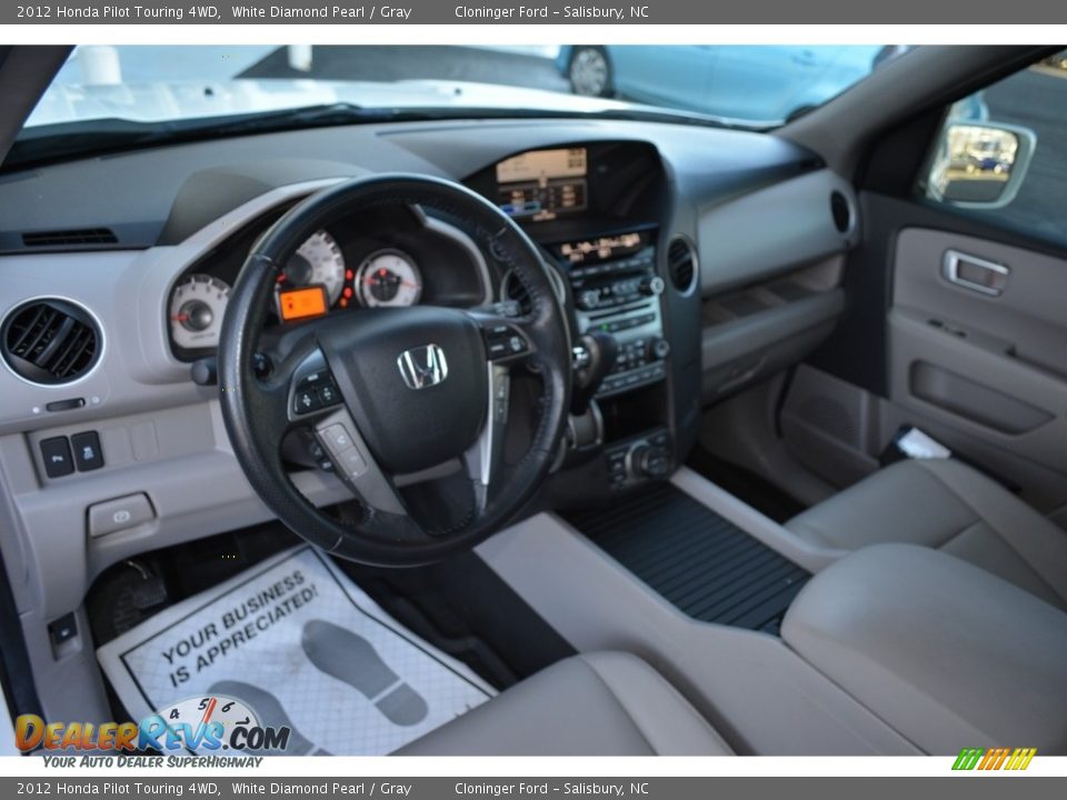 2012 Honda Pilot Touring 4WD White Diamond Pearl / Gray Photo #11