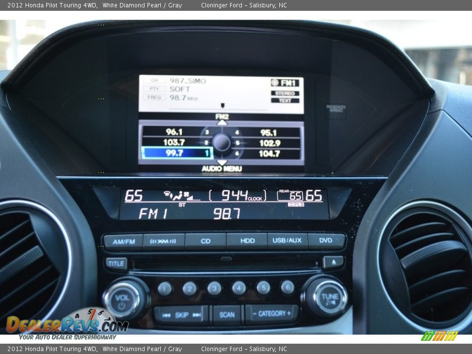 2012 Honda Pilot Touring 4WD White Diamond Pearl / Gray Photo #19