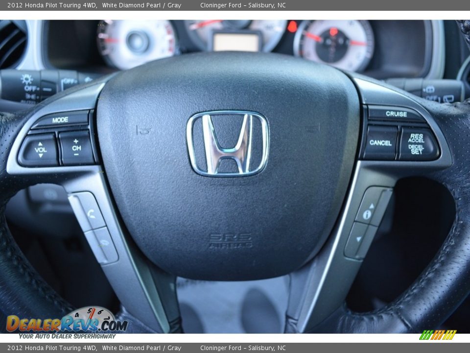 2012 Honda Pilot Touring 4WD White Diamond Pearl / Gray Photo #26