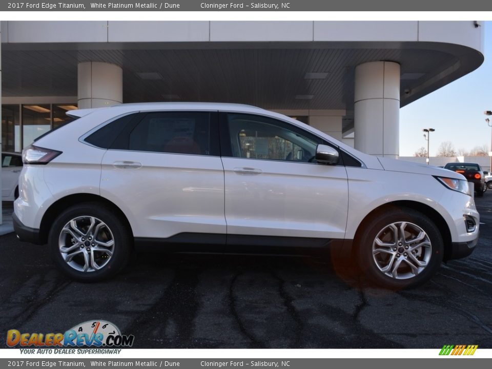 2017 Ford Edge Titanium White Platinum Metallic / Dune Photo #2