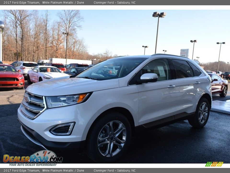 2017 Ford Edge Titanium White Platinum Metallic / Dune Photo #3