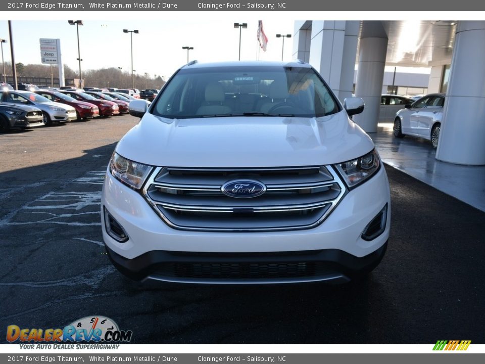 2017 Ford Edge Titanium White Platinum Metallic / Dune Photo #4
